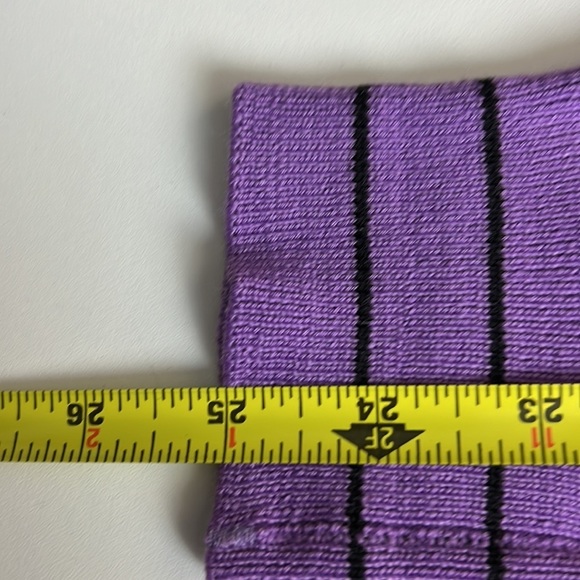 Men's Lacoste purple wool striped v-neck sweater - Picture 11 of 11